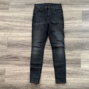 MOTHER Dark Gray Skinny Jeans Size 26 The Stunner High Rise Denim